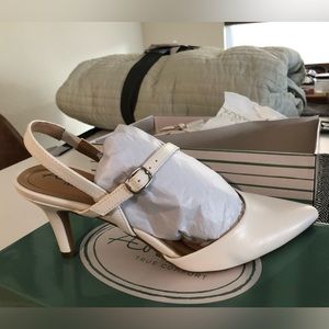 Brand New White Abella Athena Pointed Toe Heels Size 8.5